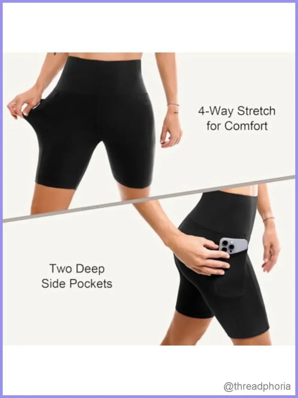 Womens High Waist Biker Shorts with Pockets 6